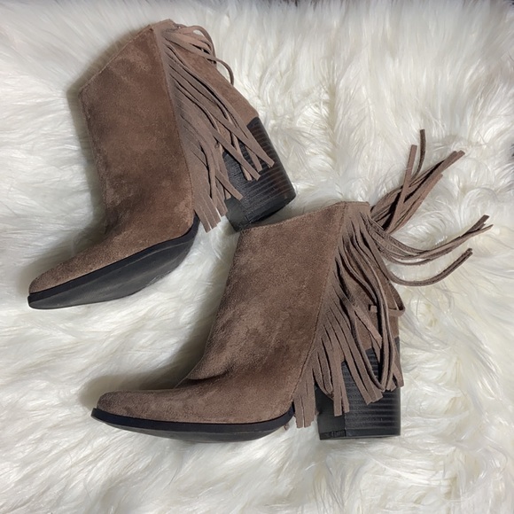 Charlotte Russe Taupe Fringe Bootie - Picture 3 of 6